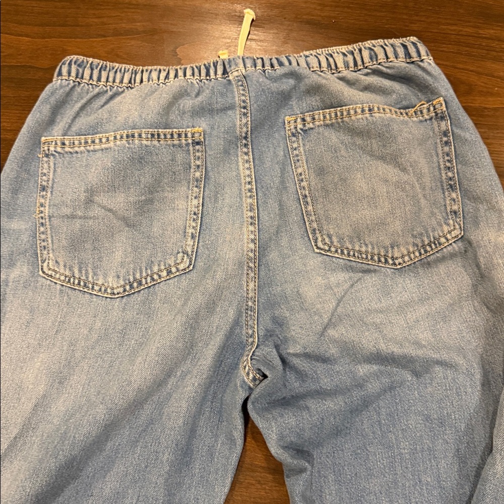 Zara RELAXED MID-RISE PAJAMA PANT JEANS TRF in Blue - Picture 4 of 5